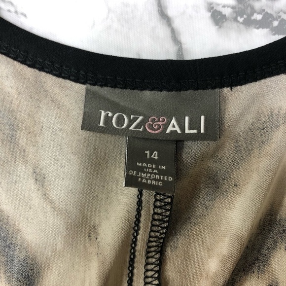 Roz & Ali Animal PRINT Sleeveless Belted MAXI DRESS Summer Size 14 Large NWT - Picture 4 of 7